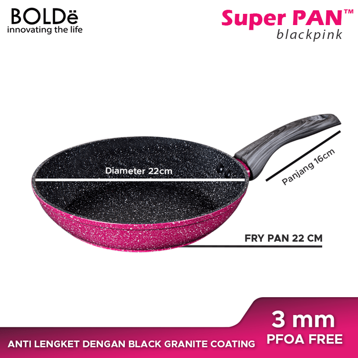 Bolde Super PAN Granite 5 pcs Sets - BLACKPINK